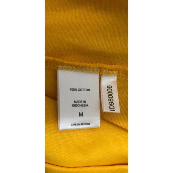 New York & Company Yellow Sz M Dress Ruffle Sleeve Pockets Tunic V- Neck Midi E2 - Picture 5 of 6